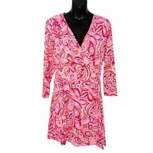 Lilly Pulitzer V-neck Karlie Wrap Romper In Mango Salsa